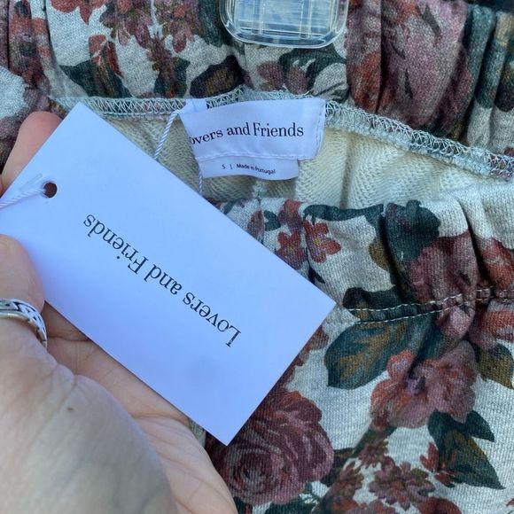 LOVERS + FRIENDS NWT TIE ANKLE SWEATPANT IN RED VICTORIAN FLORAL SZ Small, $178 - Picture 2 of 10